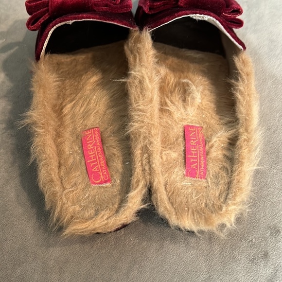 Catherine Malandrino Furrow Velvet Slip on Mules, Faux Fur Lined Women’s 10 - Picture 3 of 4
